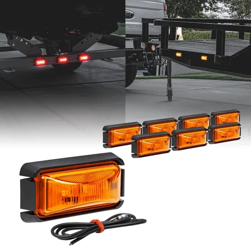 Miniatura 23 de TRUE MODS 2 piezas 2.5" Luz LED roja para remolque con bisel negro [DOT FMVSS 108] [SAE P2PC] [montaje superficial] [impermeable IP67] luces de Rojo