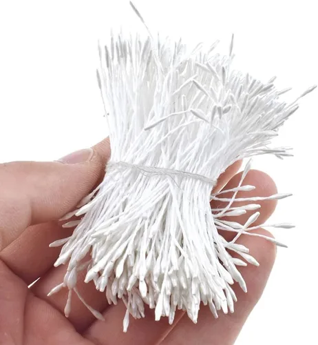 Miniatura 23 de HAHIYO 1000 piezas de 0.039 in negro perla doble cabeza flor Pistilo para hacer flores, decoración de álbumes de recortes, mini hecho a mano