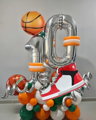 Miniatura 4 de Globos de baloncesto, suministros de fiesta deportiva, zapatos de baloncesto, globo, baloncesto, zapatos snesker, globo para hombres, adolescentes