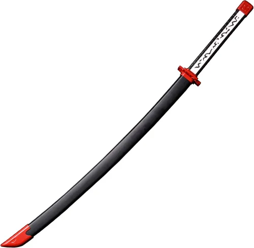 Miniatura 3 de Sword fort Espada Akame de acero al carbono, hecha a mano, Katana de metal real, accesorios de anime, accesorios de cosplay, espada samurái, rojo