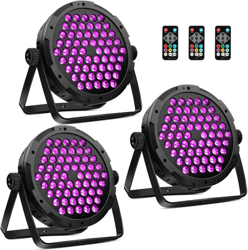 Miniatura 9 de Luces de escenario RGB de 60 LED, 90 W, regulables, multimodos activados por sonido, control remoto y DMX, fácil configuración, luces elevadas