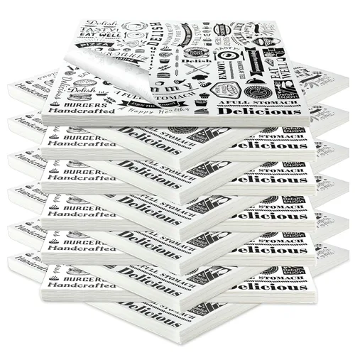 Miniatura 10 de 1000 piezas de hojas de papel encerado para delicatessen de 12 x 12 pulgadas, resistentes a la grasa, forros para bandejas canasta, papel de Blanco