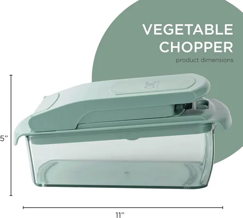 Miniatura 7 de ook with Color - Picador multifuncional de verduras 11 en 1 con recipiente, picador de alimentos para picar, picar, rebanar, juliana y espiralizar
