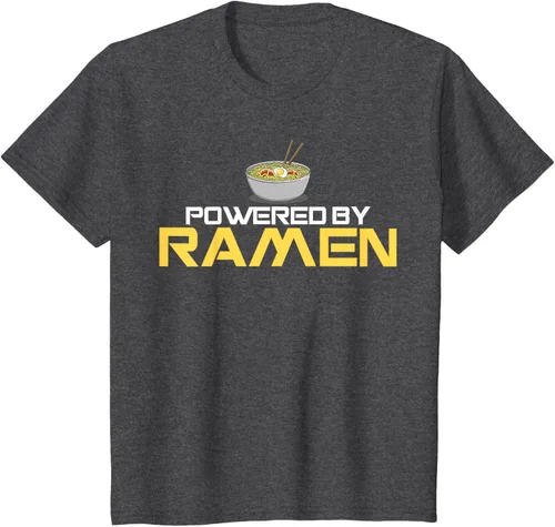 Miniatura 26 de Camiseta de fideos de anime japoneses Powered By Ramen, Negro, S