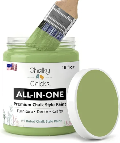 Miniatura 18 de Chalky Chicks - Pintura mate a la tiza, no requiere lijado, 4 onzas líquidas, color gris oscuro (Gun Metal Gray), para muebles, pintura sin Gris