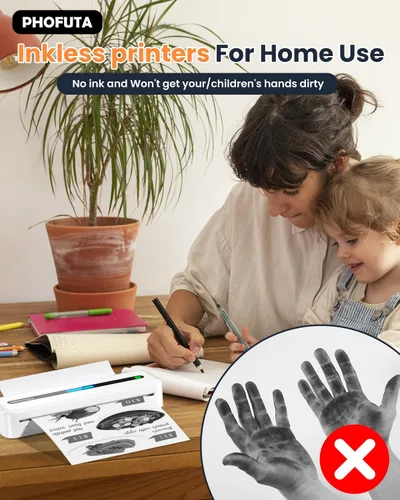 Miniatura 4 de Impresora portátil, impresoras inalámbricas para uso doméstico, oficina, escuela, impresora Bluetooth sin tinta compatible con letras
