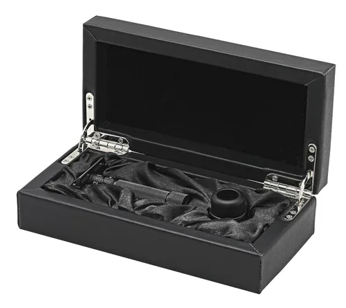 Miniatura 2 de Pearl Flexi - Maquinilla de afeitar de seguridad ajustable, edición negra, reutilizable, hecha de 100 % latón, maquinilla de afeitar ecológica