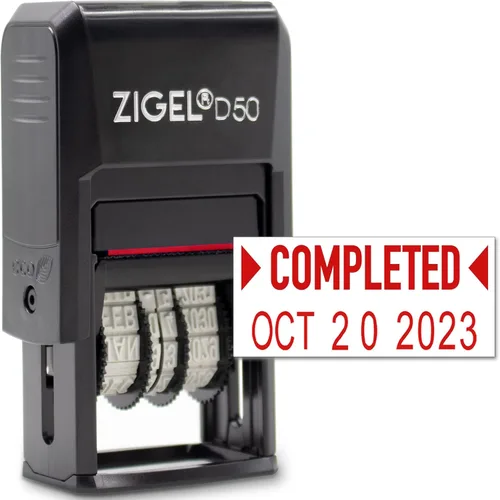 Miniatura 23 de ZIGEL Sello de Fecha D50 con Pagado - Sello de Fecha Autoentintado - Azul/Rojo