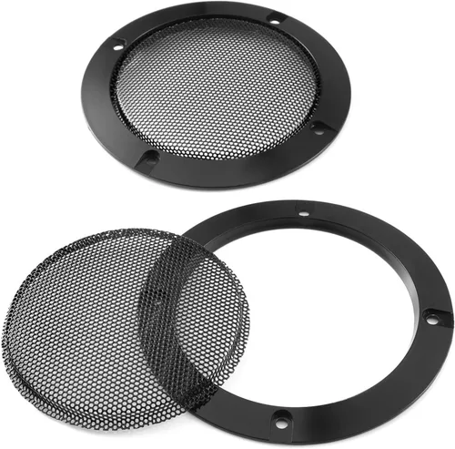 Miniatura 4 de Facmogu 2 piezas de 4 pulgadas negro redondo Parrillas de altavoces, rejilla de altavoz de malla metálica de repuesto para altavoces de 4 pulgadas