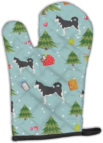 Caroline's Treasures BB4904OVMT - Guante de horno de Navidad siberiano Husky resistente al calor, grueso para sartenes calientes y horno, guante de