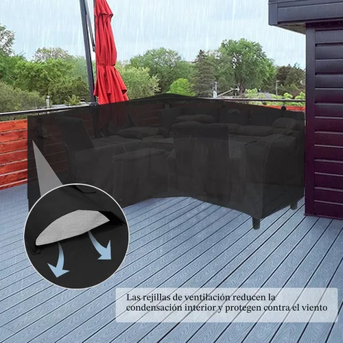 Miniatura 4 de Easy Going - Funda para sofá seccional para patio Negro