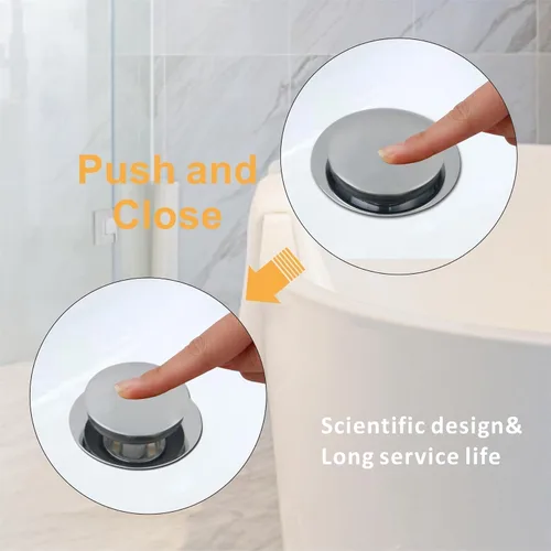 Miniatura 5 de Wellup Tapón de drenaje universal desplegable para bañera de repuesto con punta cromada, elevación y giro para bañera, tapón de baño chapado
