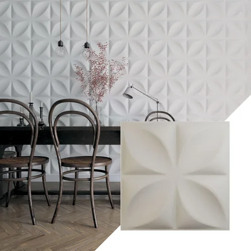 Miniatura 12 de Ekena Millwork WP20X20ALWH 19 5/8 pulgadas de ancho x 19 5/8 pulgadas de alto Alexa EnduraWall Decorativo 3D Panel de pared cubre 2.67 pies cuadrados