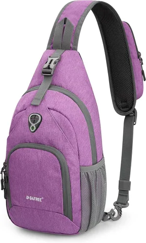 Miniatura 10 de G4Free Bolso bandolera RFID, mochila cruzada para el pecho, bolso de hombro para senderismo al aire libre Verde