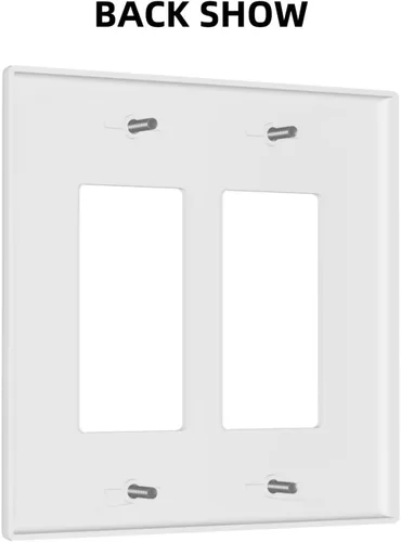Miniatura 993 de Placa Decorativa de Pared de Granja Rústica con Cuerno de Madera para Puerta de Granero 1 Banda Duplex Cubiertas de Toma Eléctrica Soltera