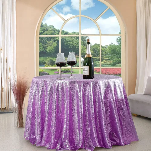 Miniatura 91 de Manteles redondos de lentejuelas negros para fiestas, de 121,9 cm, mantel redondo de purpurina ajustado, pequeño, lindo y dulce, para boda