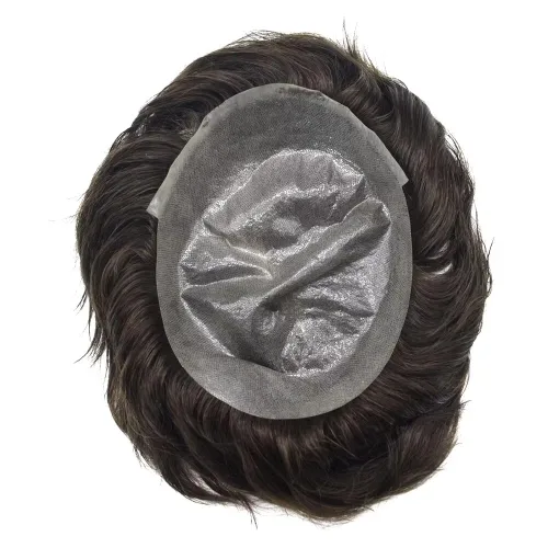 Miniatura 5 de FNY HAIR - Tupé para hombres, sistema de cabello humano, piel ultrafina, PU con bucle en V, prótesis de cabello natural para hombres, #1B05 1B# OFF