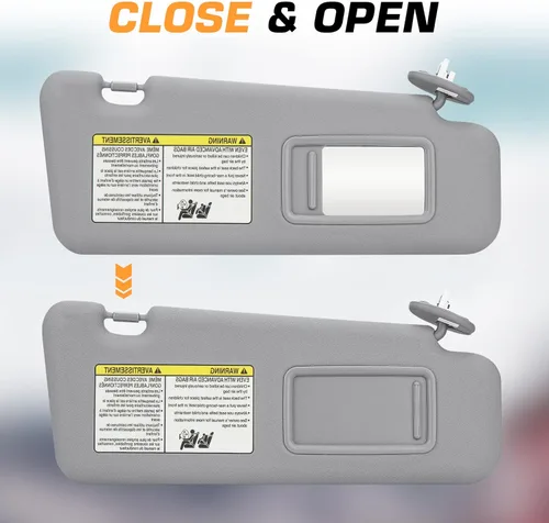 Miniatura 7 de TadaMark Visera solar derecha del lado del pasajero para Toyota Highlander 2008 2009 2010 2011 2012 2013 gris con luz de repuesto # 74320-0E050-B0