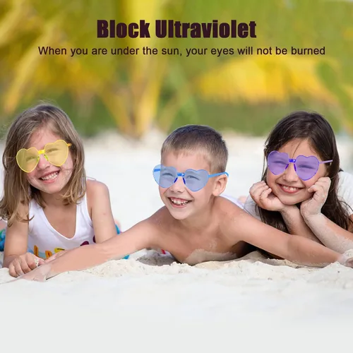 Miniatura 5 de AEAHALY Lentes de sol con forma de corazón blanco, verde, azul, morado, rosa, rojo, para mujer, con forma de corazón, a granel, para fiestas