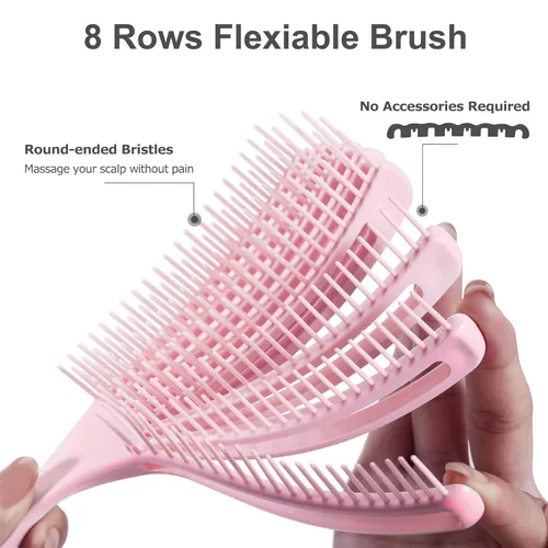 Miniatura 3 de SHINLEA cepillo desenredante para cabello rizado, cepillo de pelo para cabello húmedo y seco, grueso y fino, peina fácilmente el cabello rizado