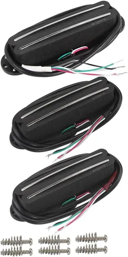 Miniatura 11 de OriPure Pastillas de doble carril caliente Alnico5 Humbucker de un solo tamaño de bobina 15-16K Fit ST/SQ Style Guitarra eléctrica, color negro