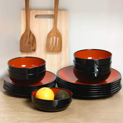 Miniatura 5 de TP Juego de 4 cuencos de melamina de 38 onzas para ensaladas de sopa Ramen Pho y pasta, juego de 4 cuencos japoneses grandes, irrompibles ligeros