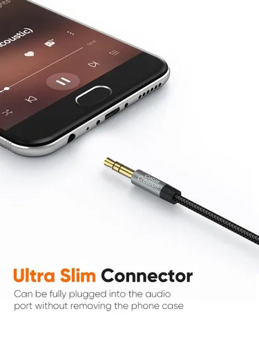 Miniatura 2 de CableCreation Cable auxiliar de 3.5mm (3 pies/1 m), cable de audio de 3.5mm, cable auxiliar trenzado de sonido Hi-Fi de 1/8 para estéreo de coche