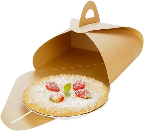 Miniatura 11 de Restaurantware Ingenero - Cajas para pasteles de 6.5 pulgadas con asas, 100 loncheras con asa integrada, forro resistente a la grasa para postres