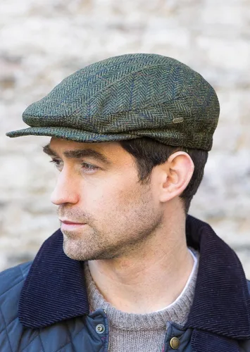 Miniatura 3 de Mucros Weavers Gorra plana irlandesa para hombre, fabricada en Irlanda, 100% tweed irlandés, verde
