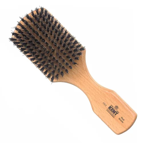 Kent OG2 Club - Cepillo de pelo de cerdas de jabalí pequeño para hombres, cerdas de jabalí natural, cepillo para barba para hombres, cepillo KENT de