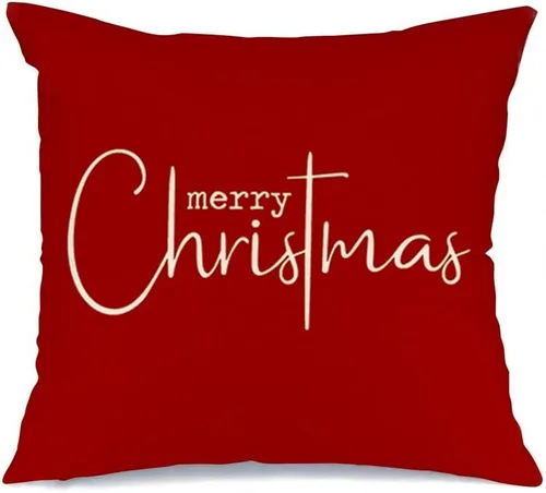 Miniatura 10 de RABUSOFA Fundas de almohada de Navidad con mensaje de Feliz Navidad, decoraciones para el invierno, fundas de almohada decorativas, fundas