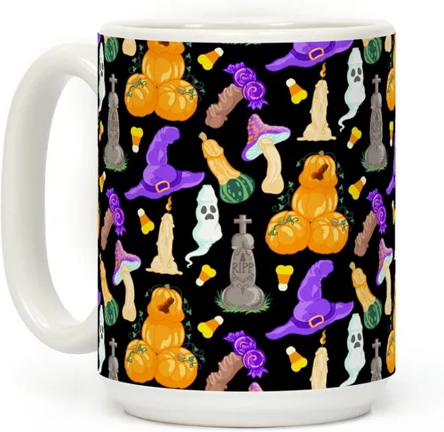 Miniatura 125 de LookHUMAN Taza de Café de Halloween – Halloween Is Meowgical Tazas, Taza de Café Espeluznante Idea de Regalos de Taza, 15 Onzas 10-Blanco