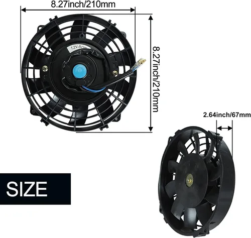 Miniatura 3 de Radiador universal de 15 filas de radiador de transmisión remota, enfriador de aceite de aluminio con ventilador de refrigeración negro de 7