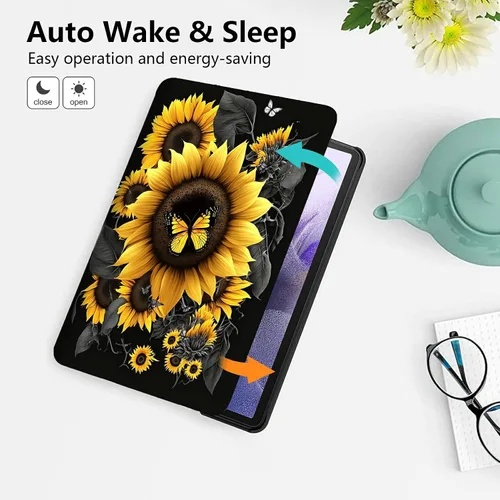 Miniatura 40 de Funda para tablet Fire 7 (12ª generación, versión 2022), delgada, a prueba de golpes, delgada, de piel sintética, con función de apagado/encendido