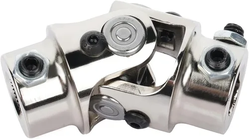 Miniatura 4 de cciyu Juntas de dirección cromadas 11/16-36 Spline X 3/4 DD U-Joint Eje 3.268 in Cromado