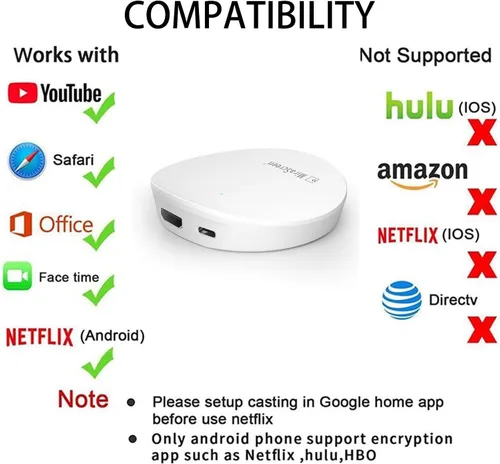 Miniatura 7 de Adaptador de pantalla HD inalámbrico 5G 4K Espejo de pantalla fundida Dongle Reciever Soporte Miracast DLNA Airplay para iOS Android Phone Tablet