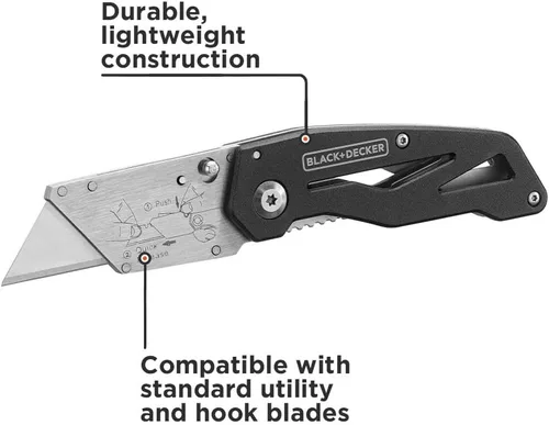 Miniatura 2 de BLACK+DECKER Cuchillo utilitario, plegable, paquete de 2 (BDHT10001)