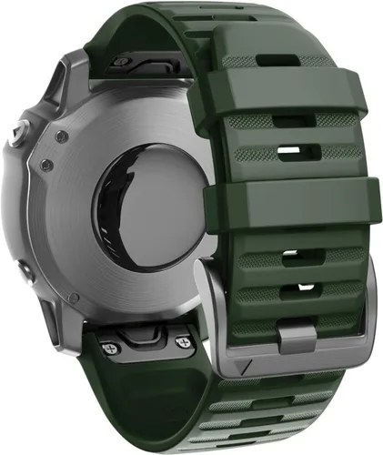 ANCOOL Compatible con banda Fenix 6X/7X de 26mm Quickfit, correa de silicona suave de repuesto para relojes inteligentes Fenix 5X/Fenix 8 de Verde