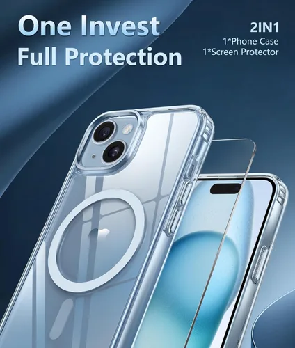 Miniatura 1256 de FNTCASE Funda para iPhone 13 Pro-Max: Fundas magnéticas transparentes compatibles con Magsafe Slim anti amarillamiento protección contra caídas