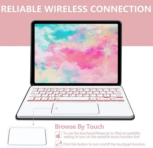 Miniatura 6 de Funda de teclado retroiluminada para Galaxy Tab A8 de 10.5 pulgadas, modelo 2021 SM-X200/X205/X207, funda de soporte de piel sintética con teclado