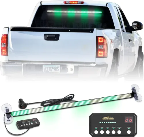 Miniatura 10 de XRIDONSEN Barra de luz de policía de 35 pulgadas para asesor de tráfico, 144 luces LED rojas y azules, luces de policía de emergencia, Rojo/Azul