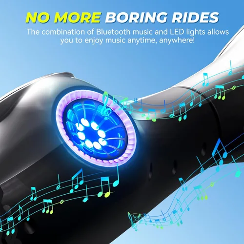 Miniatura 4 de Patinete todoterreno CBD de 8.5 pulgadas con LED Corlorful y altavoz de música, motor dual sin escobillas de 350 W de hasta 10 Mph para adultos Tono