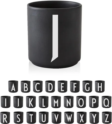 Miniatura 20 de Design Letters Taza de café con inicial A-Z Taza de café de Navidad con monograma para hombres, mujeres, tazas de porcelana de 11 onzas, taza