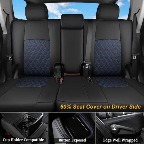 Miniatura 2 de Fundas de asiento Huidasource para Toyota 4Runner 2011-2024, juego completo de fundas de asiento de cuero para 4Runner de 3 filas, fundas de asiento