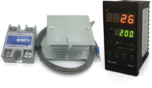 Miniatura 3 de 100V-240V pid Digital Temperature Controller Max Temperature Range 1372 Degrees Celsius+Radiator+2M K Thermocouple+Max 40A SSR(HD701)