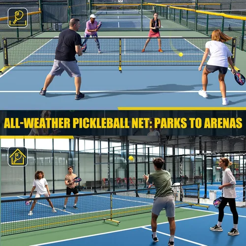 Miniatura 8 de Juego de red de pickleball con 4 paletas, 6 pies/11 pies/22 pies, red portátil 3 en 1 con bolsa de transporte, bolas de pickleball, diseñada