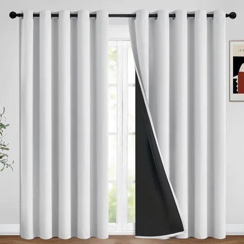 Miniatura 262 de Yakamok Cortinas negras, cortinas de ventana con aislamiento térmico y eficiencia energética para dormitorio, cortinas opacas completas y cortinas