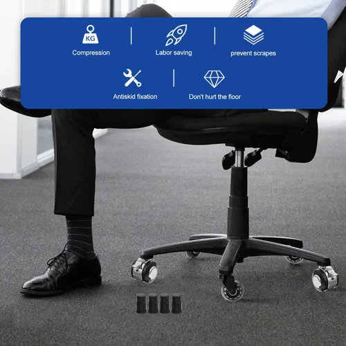 Miniatura 2 de NUOBESTY 40 fundas de repuesto para casquillo de rueda, insertos de vástago de goma de 1.18 x 0.78 pulgadas para sillas de oficina, ruedas, muebles
