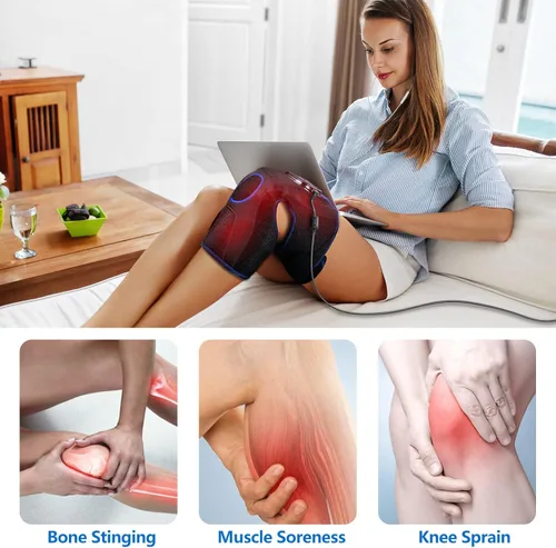 Miniatura 2 de CINCOM Masajeador de rodilla con calor, rodillera de compresión de aire para artritis y alivio del dolor, almohadilla térmica eléctrica