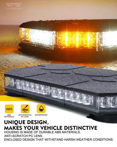 Miniatura 2 de LUMENIX Barra de luces estroboscópicas de techo con panel de control y 8 luces estroboscópicas intermitentes de montaje en superficie de rejilla